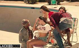 BLACKED - Abella, Karlee and Keisha Stretched out by two BBC's