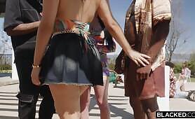 BLACKED - Rampant Violet Myers Takes on 8 BBCs in First Ever Gangbang