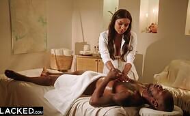 BLACKED - Naughty Masseuse Numi Seduces Celebrity Client